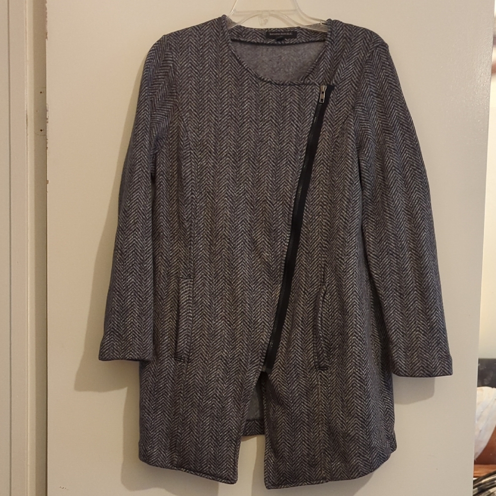 Banana Republic Black and White Herringbone Trench Coat